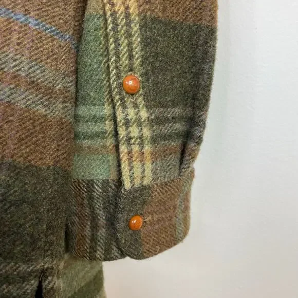 Vintage Lauren Ralph Lauren Wool Plaid Front Zip Jacket Shacket Shirt Womens L - Picture 6 of 11